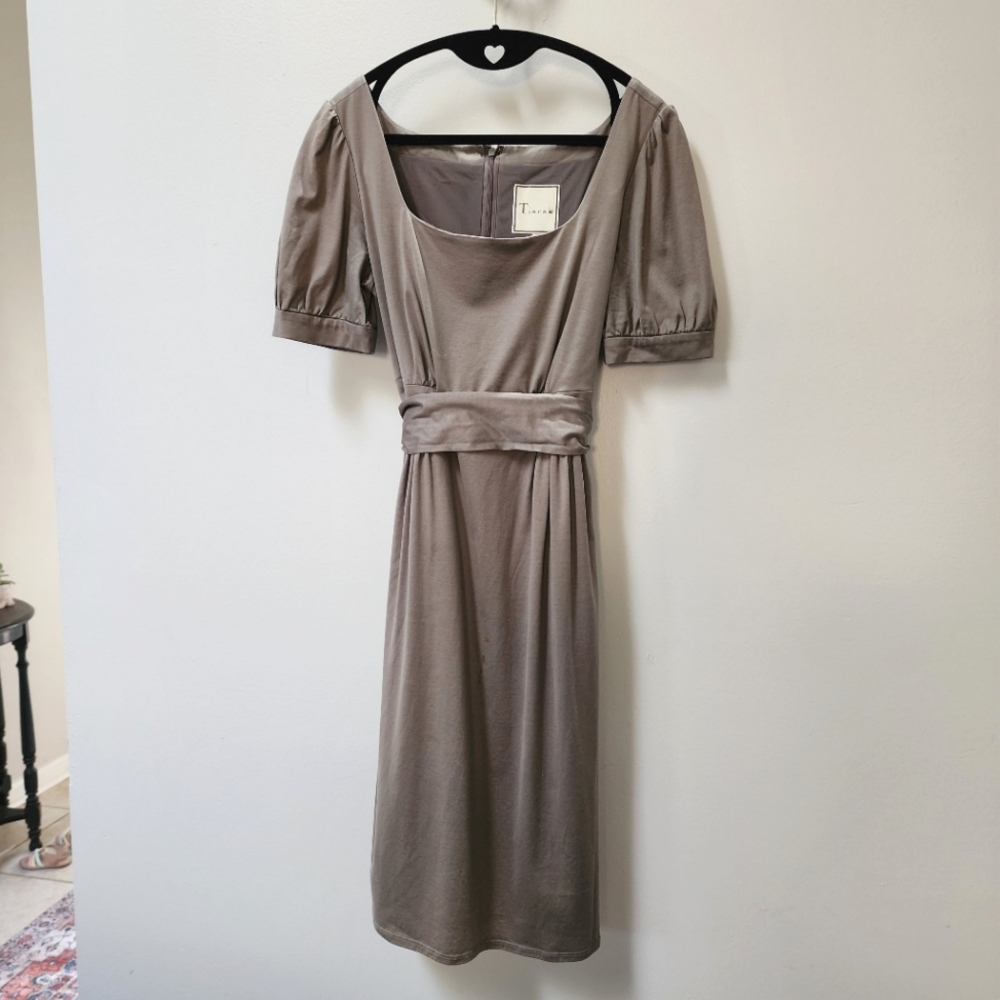 Tiara Olive Green Puff Sleeve Dress